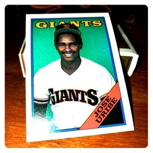 1988 Jose Uribe Topps Error,Logo Misalignment